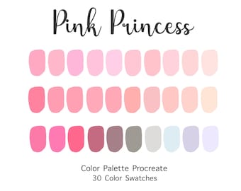 Pink Princess Procreate Color Palette | 30 Swatches (Digital Download)