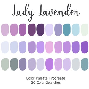 Procreate Color Palette Lady Lavender | Color Swatches | Instant Download | Procreate Palette for iPad | Digital Color