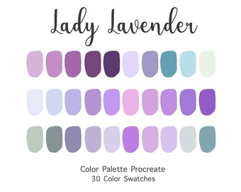 Lady Lavender Procreate Color Palette | 30 Color Swatches (Digital Download)