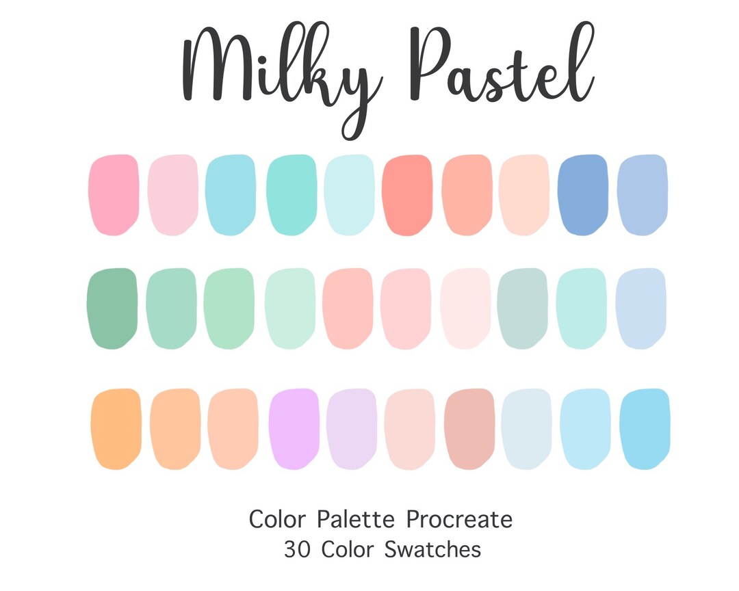 Procreate Color Palette Milky Pastel Color Swatches Instant Download ...