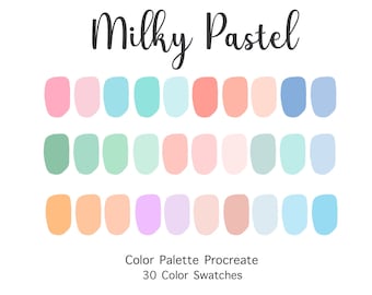 Milky Pastel Procreate Color Palette | 30 Swatches (Digital Download)