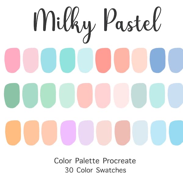 Procreate Color Palette Milky Pastel | Color Swatches | Instant Download | Procreate Palette for iPad | Digital Color