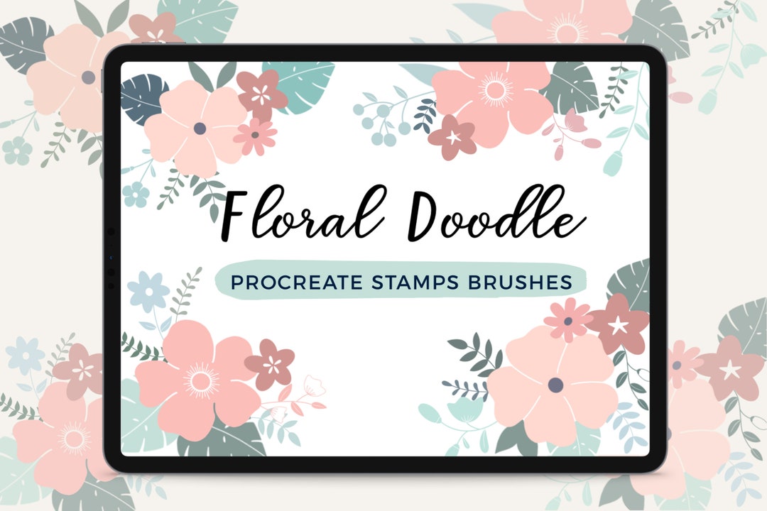 Floral Doodle Procreate Stamps | 60 Flower Brushes (digital Download ...