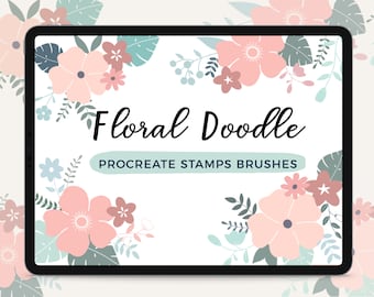 Floral Doodle Procreate Stamps | 60 Flower Brushes (Digital Download)