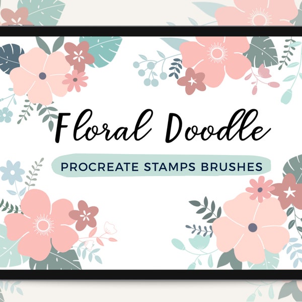 Procreate Stamps Brushes Floral Doodle | Flower Brushes | Flower Stamps | Procreate Brushes | Procreate Stamps | Digital Download