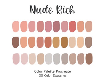 Nude Rich Procreate Color Palette | 30 Swatches (Digital Download)