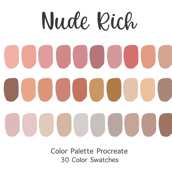 Procreate Color Palette Nude Rich | Color Swatches | Instant Download | Procreate Palette for iPad | Digital Color