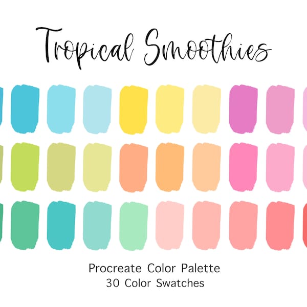 Procreate Color Palette Tropical Smoothies | Color Swatches | Digital Download | Procreate Palette for iPad | Digital Color