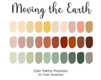 Procreate Color Palette Earth Tone | Color Swatches | Instant Download | Procreate Palette for iPad | Digital Color