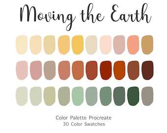 Earth Tone Procreate Color Palette | 30 Color Swatches (Digital Download)