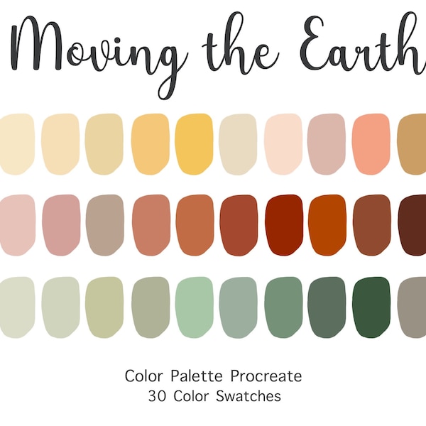 Procreate Color Palette Earth Tone | Color Swatches | Instant Download | Procreate Palette for iPad | Digital Color