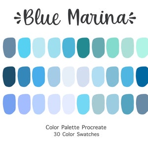 Procreate Color Palette Blue Marina | Color Swatches | Instant Download | Procreate Palette for iPad | Digital Color