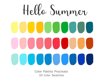 Hello Summer Procreate Color Palette | 30 Swatches (Digital Download)