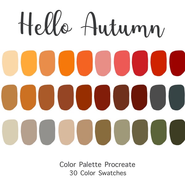 Procreate Color Palette Hello Autumn | Color Swatches | Instant Download | Procreate Palette for iPad | Digital Color