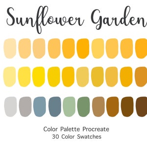 Procreate Color Palette Sunflower Garden | Color Swatches | Instant Download | Procreate Palette for iPad | Digital Color