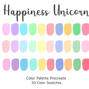 Procreate Color Palette Happiness Unicorn | Color Swatches | Instant Download | Procreate Palette for iPad | Digital Color