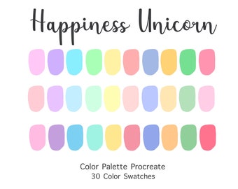 Happiness Unicorn Procreate Color Palette | 30 Swatches (Instant Download)