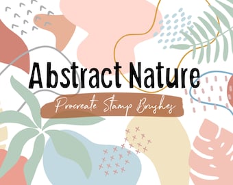 Abstract Nature Procreate Stamps | 58 Leaf Brushes (Digital Download)