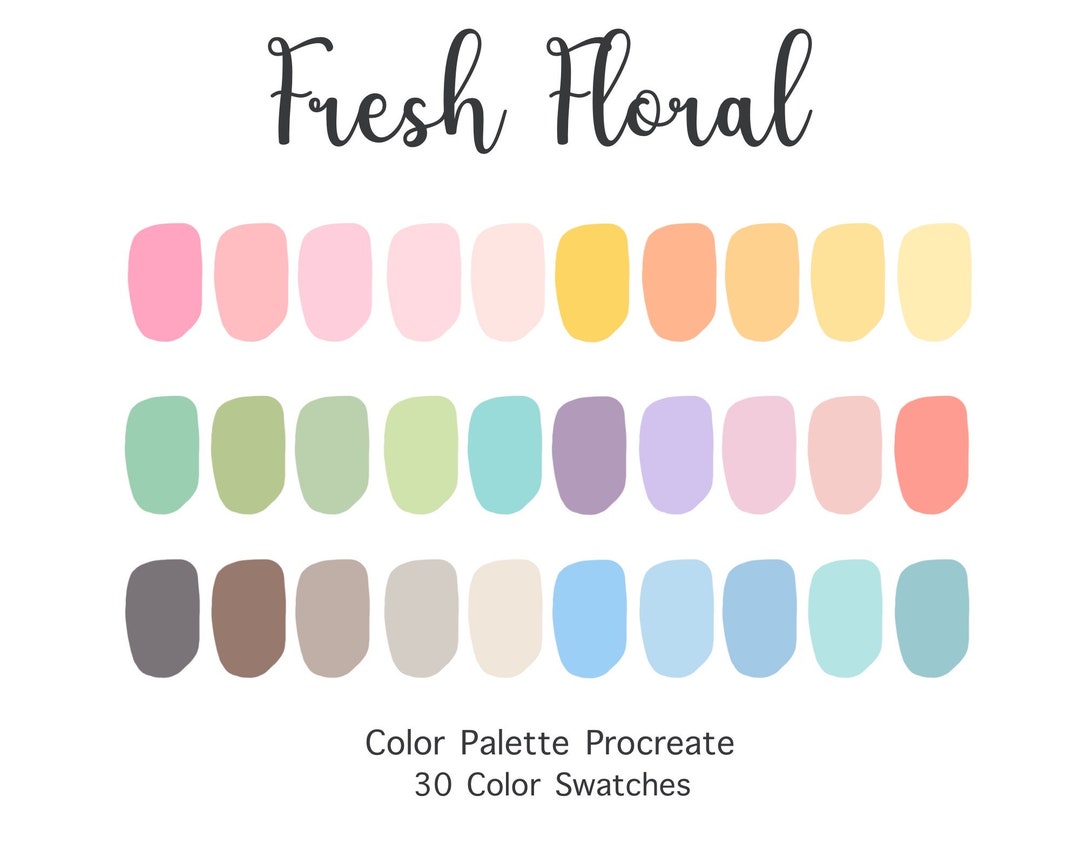 Procreate Color Palette Fresh Floral Color Palette Instant Download ...