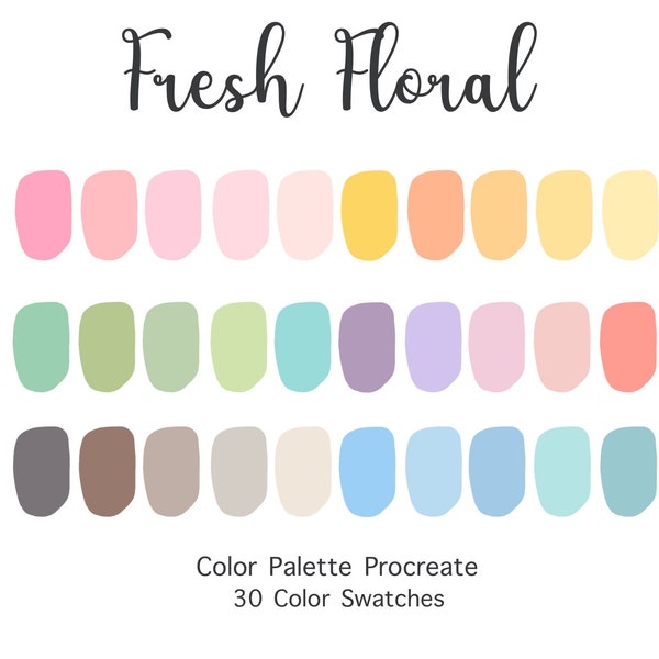 Procreate Color Palette Fresh Floral | Color Palette | Instant Download | Digital Color | Palette Swatches | Instant Download | iPad