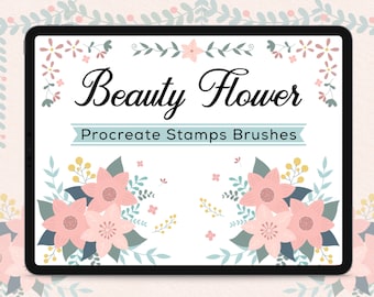 Beauty Flower Procreate Stamps Brushes | 70 Hand Drawn Floral Stamps (Digital Download)
