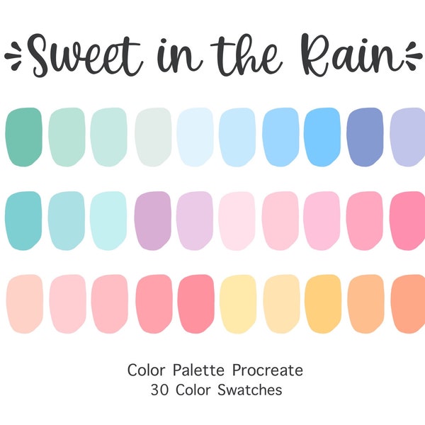 Procreate Color Palette Sweet in the Rain | Color Swatches | Instant Download | Procreate Palette for iPad | Digital Color