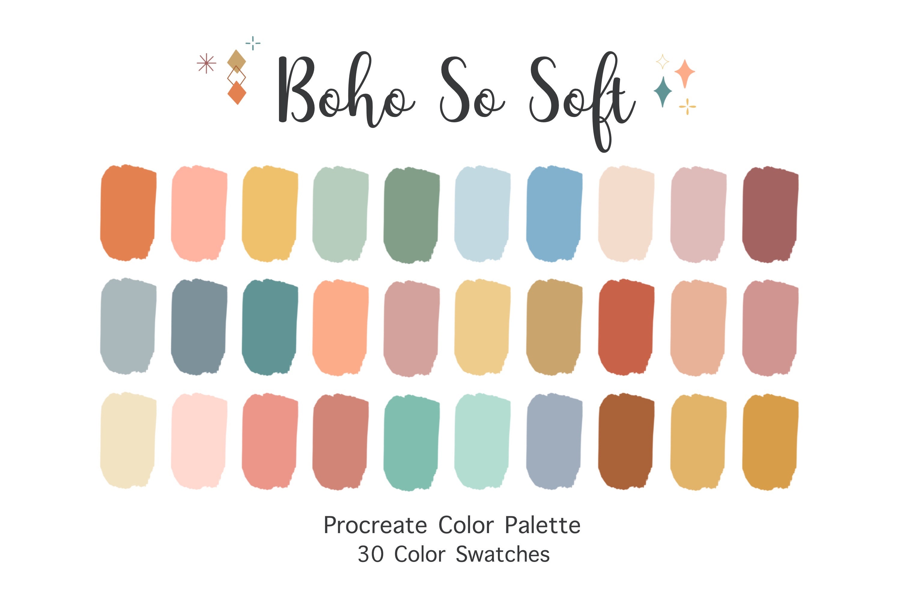 Soft Boho Procreate Color Palette Color Swatches Earthy Etsy My Xxx Hot Girl