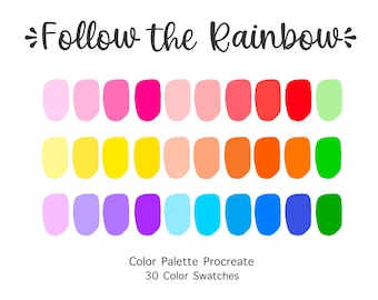 Follow the Rainbow Procreate Color Palette | 30 Swatches (Digital Download)