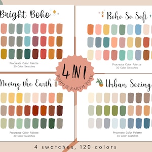 Boho & Earth Tone Procreate Color Palette Bundle | Color Swatches | Instant Download | Procreate Palette for iPad | Digital Color