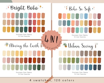 Boho & Earth Tone Procreate Color Palette Bundle | Color Swatches | Instant Download | Procreate Palette for iPad | Digital Color