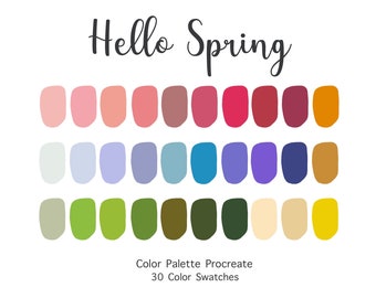 Hello Spring Procreate Color Palette | 30 Swatches (Digital Download)