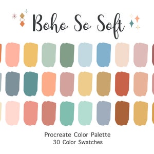 Boho So Soft Procreate Color Palette | Color Swatches | Digital Download | Procreate Palette for iPad | Digital Color | Digital Download