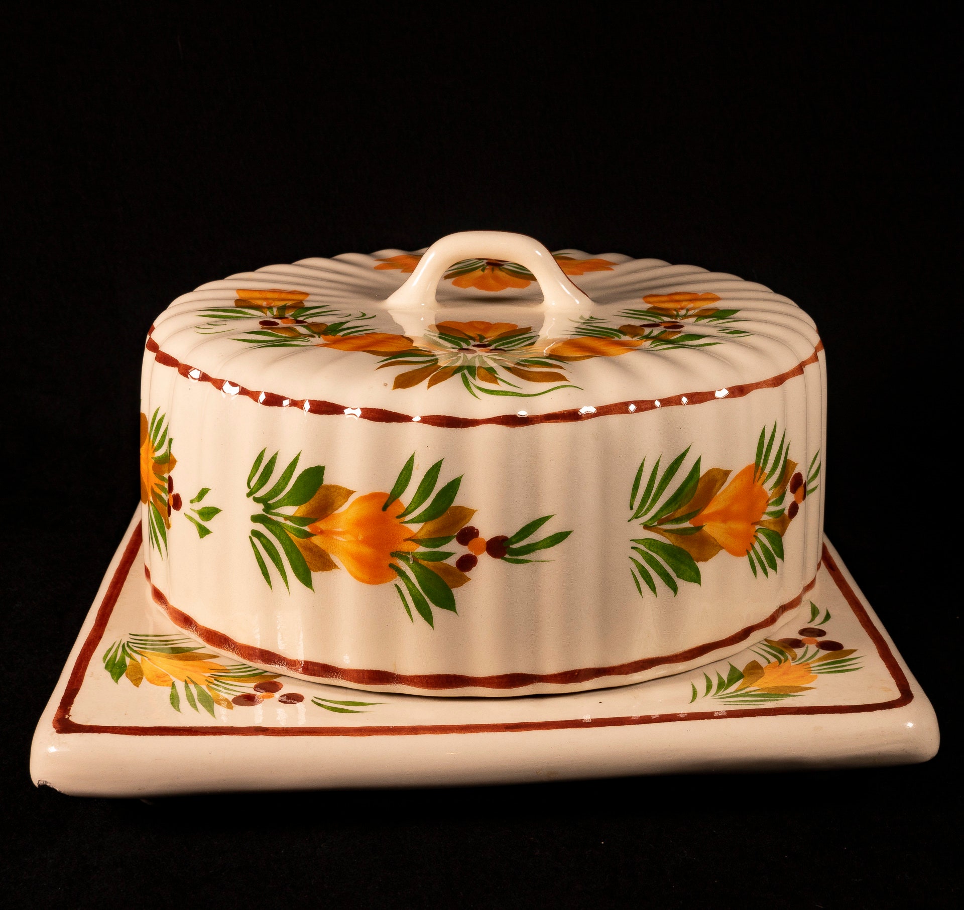 Quimpèr Ceramic Cheese Board With Dome Cheese Plate With Etsy