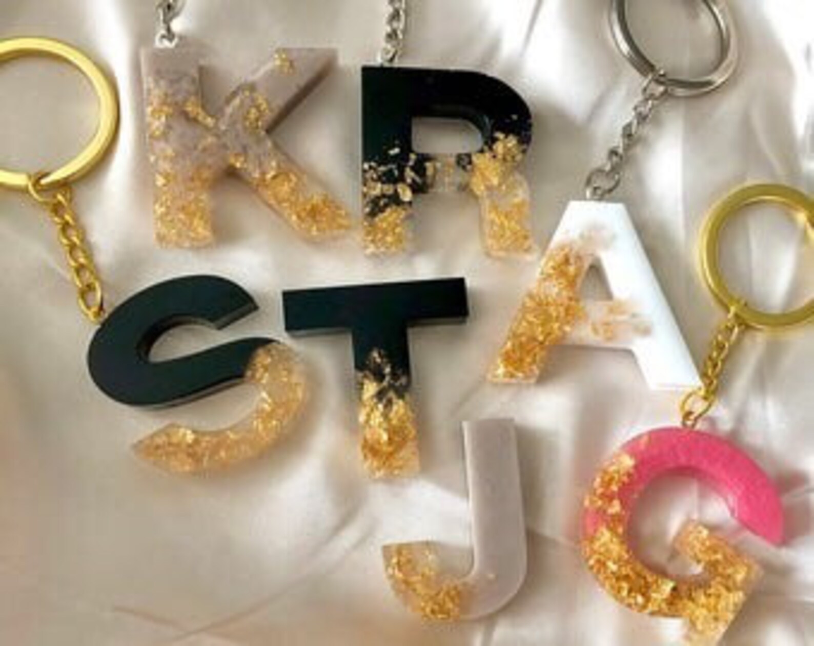 Letter Key Ring Resin - Etsy