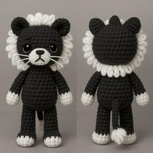 Wizard of Oz Goth Cowardly Lion Crochet Pattern Digital PDF Download