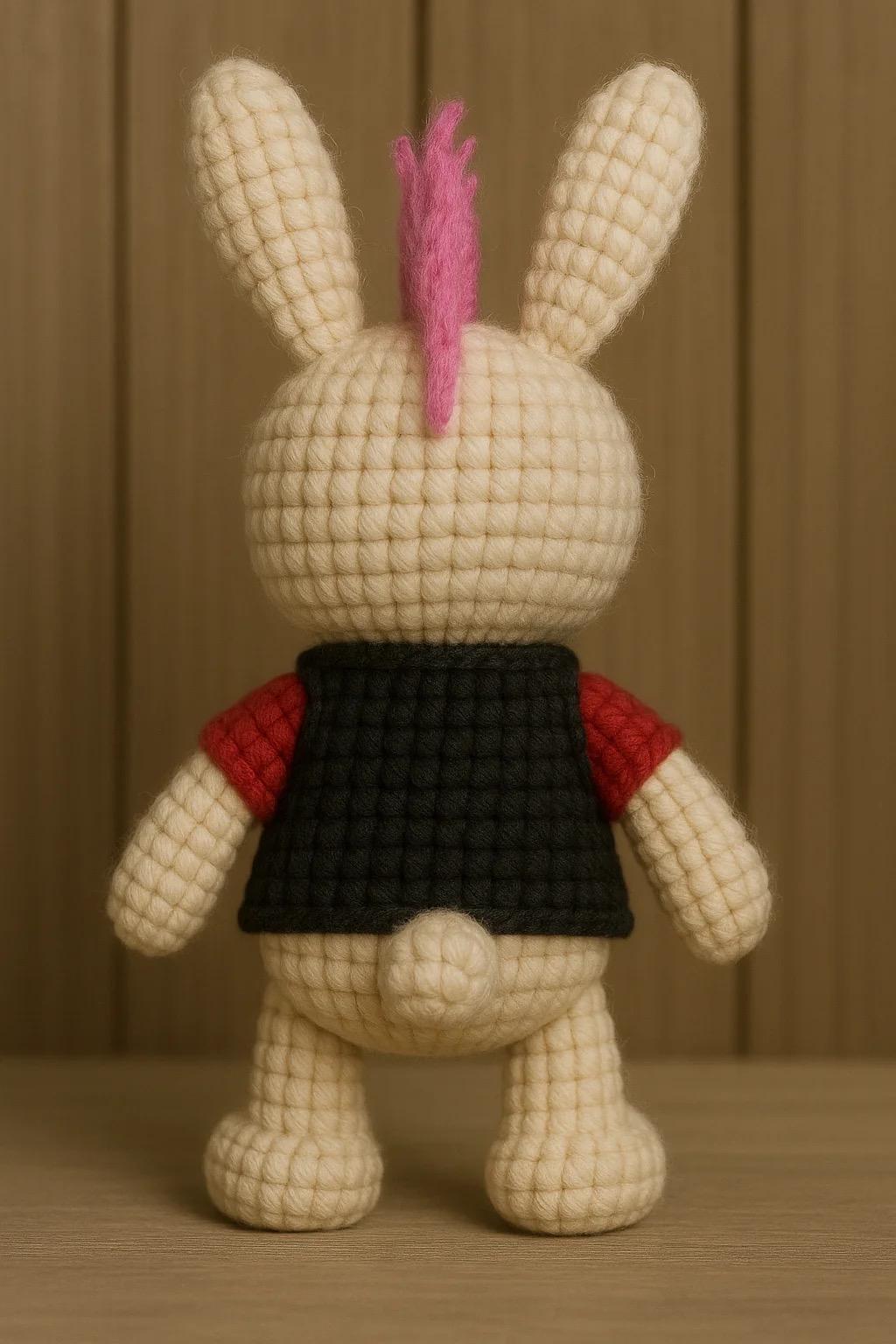 Crochet Pattern – Punk Rock White Rabbit | Beginner-friendly Amigurumi ...