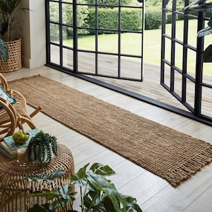 Strong jute rug runner for high end traffic areas, home decor rugs runner for outdoor and indoor