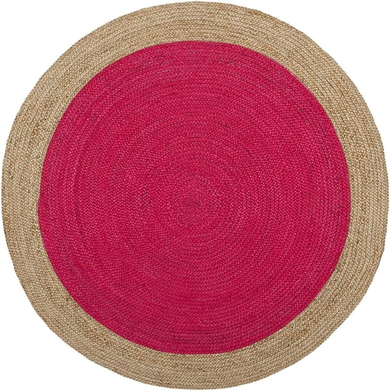 Round Jute Rug Colorful Jute Carpet Housewarming Gift Etsy