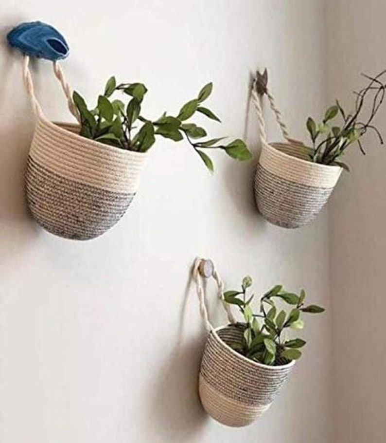 Jute Planter Basket Jute Hanging Planter Jute Planter Bags Etsy