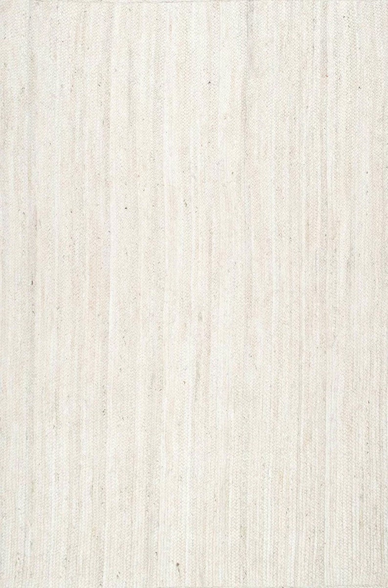 White Jute Rug 5x7 Vegan Rug White Natural Carpet Upcycled Etsy