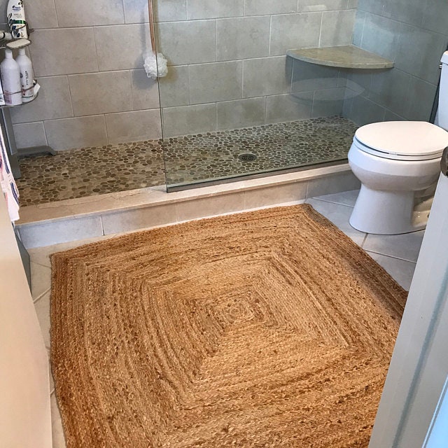 Natural Outdoor Jute Rug Mat Square Jute Rug for Boho Decor Etsy