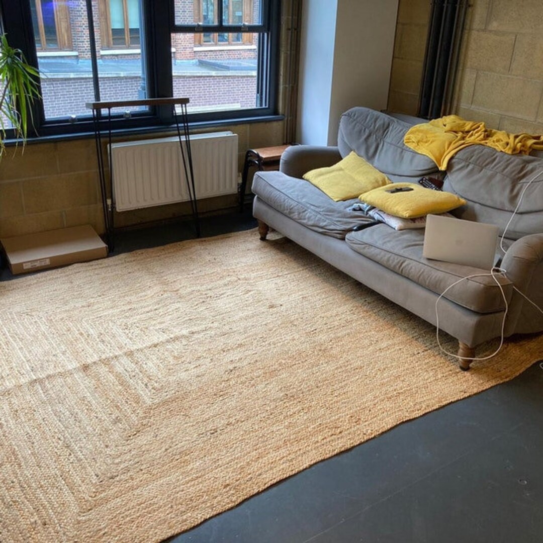 Natural Outdoor Jute Rug Mat Square Jute Rug for Boho Decor Etsy
