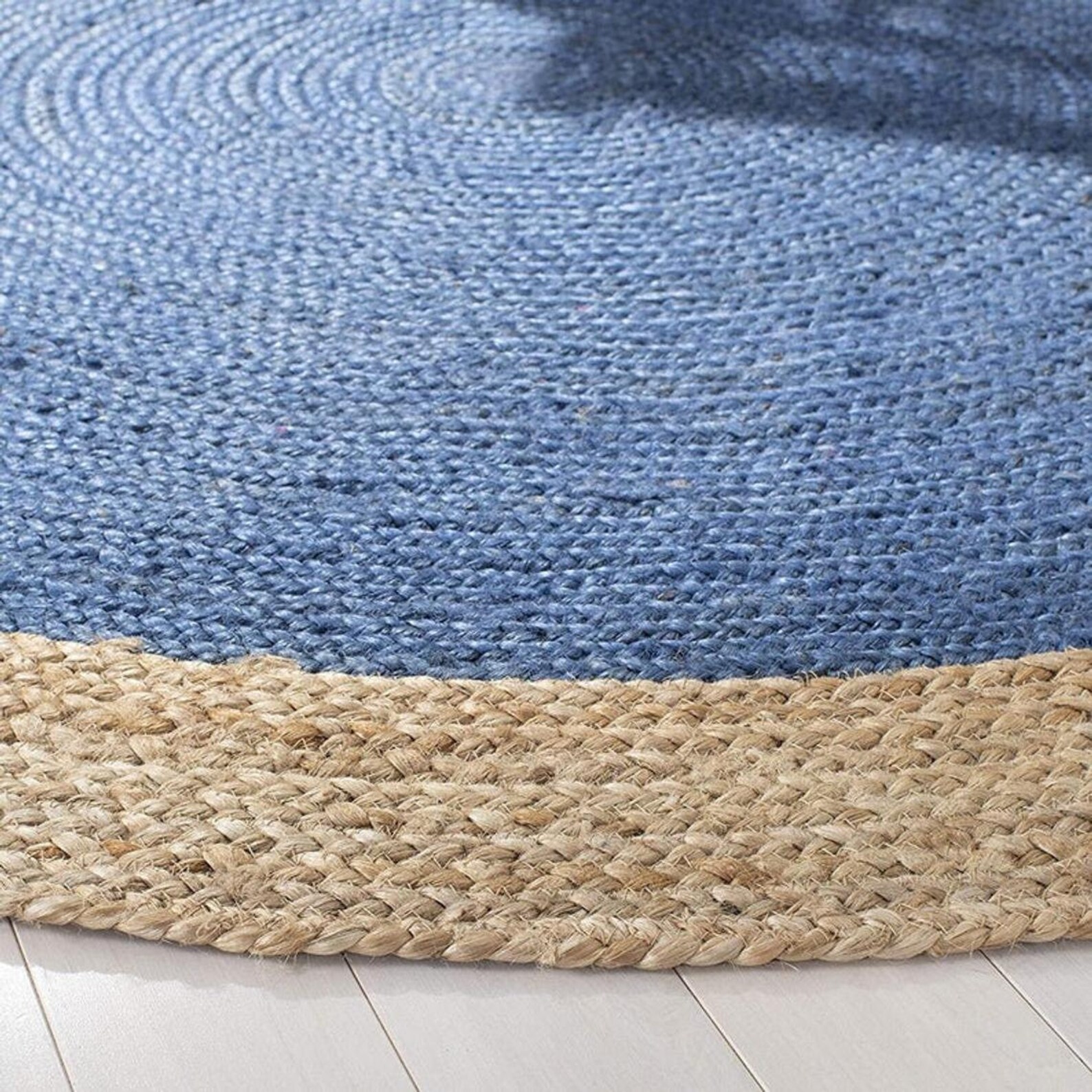 Navy Blue Round Jute Rug for Outdoor or Indoor Small Round Etsy