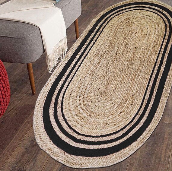 Oval jute rug natural bath mat Rugs For Living Room Etsy