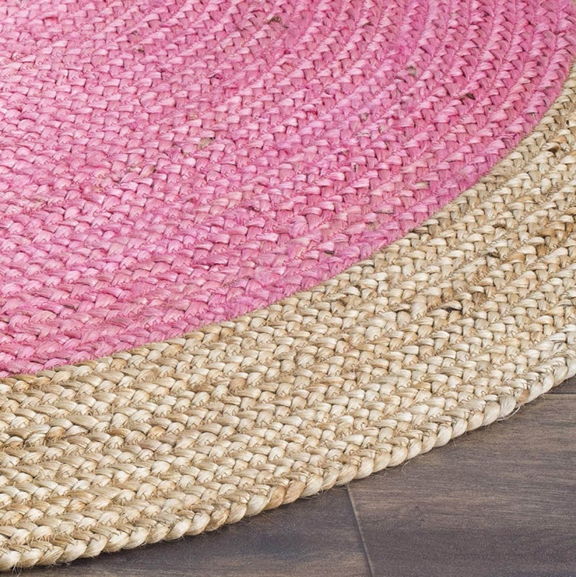 Handmade Braided Rug Jute Pink color For Floor Decoration Etsy