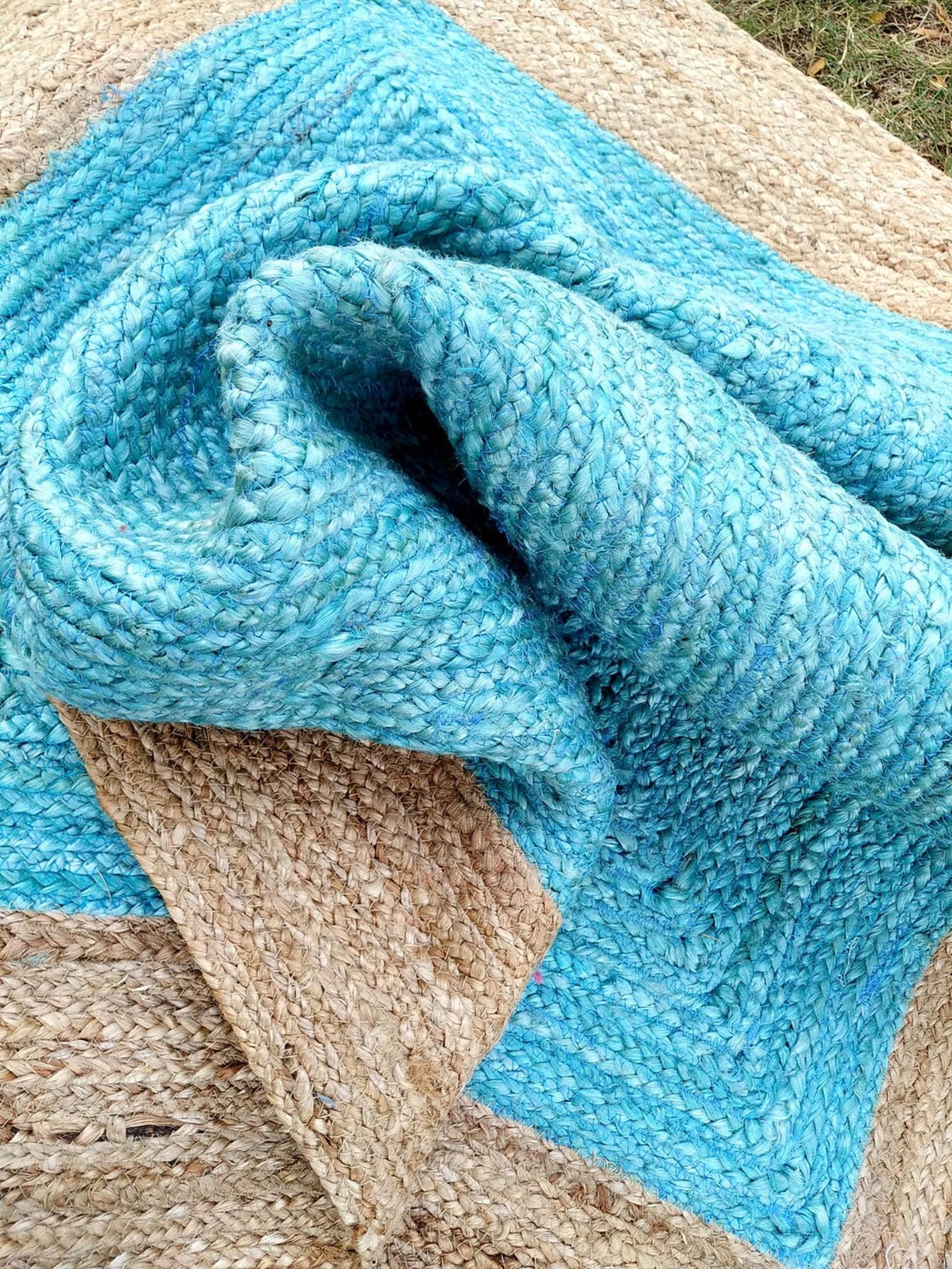 Turquoise Jute Runner Outdoor Runner Rug 2 x 6 2 x 8 2 x Etsy