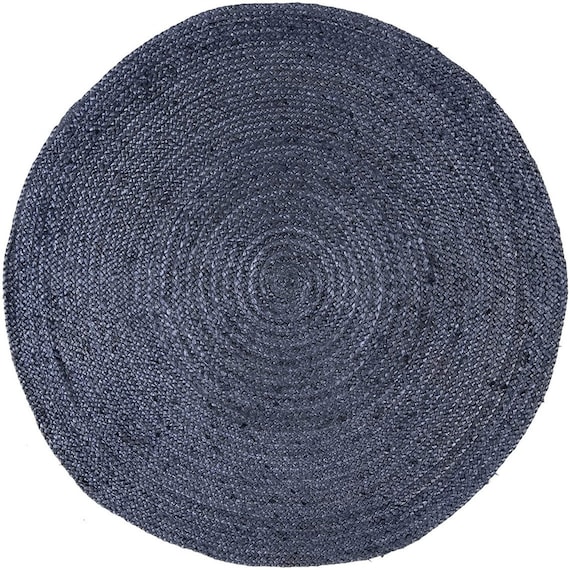 Alfombra de yute redonda india para decoración del hogar, alfombra de yute  trenzada para sala de estar, alfombras de decoración boho, alfombra blanca  -  España