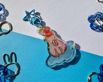 Acrylic Capybara Keychain | Capybara | Holo Glitter Capybara Keychain | Glitter Keychain | Funny Keychain | Cute Keychain | Relaxed Capybara