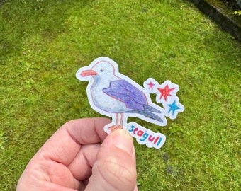 Seagull Sticker | Holographic Seagull Sticker | Silly Seagull Sticker