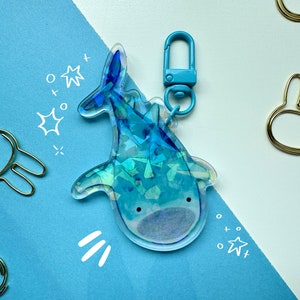 Acrylic Whale Shark Keychain | Holo Acrylic Whale Shark Keychain | Holographic Keychain | Funny Whale Shark Charm | Cute Shark Acrylic Charm